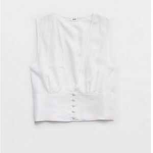 Aerie White Sleeveless Blouse